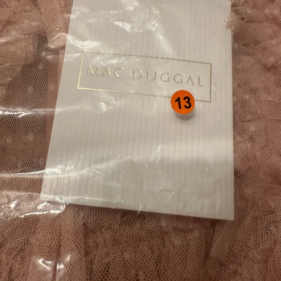 ✔️62B BNWT MAC DUGGAL Pink Tiered Ruffle Trim Long Sleeve Midi Dress - Picture 9 of 9